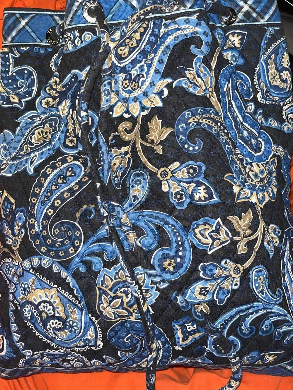 Vera Bradley Quilted Blue Paisley Backpack/Tote Bag